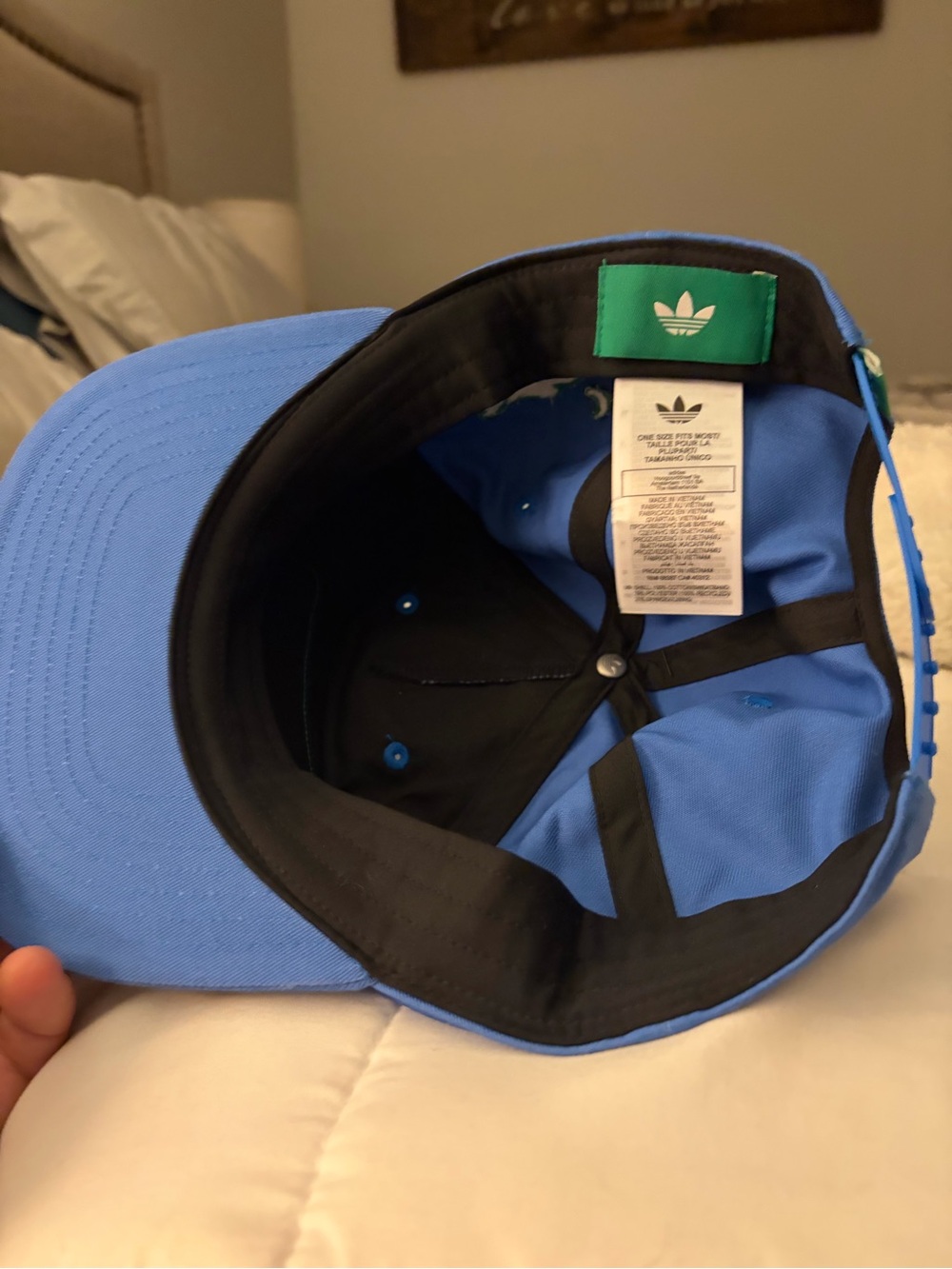 adidas Bright Blue Cap with Green Logo Patch - Picture 5 of 5